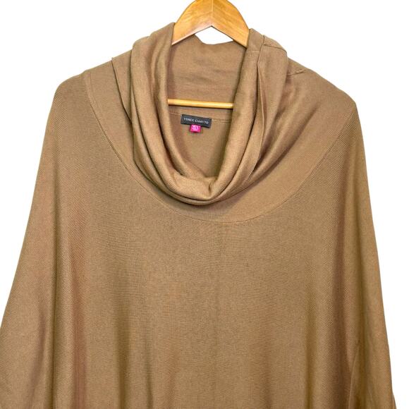 Vince Camuto M/L Camel Pullover Cowl Neck Poncho with Pockets - Picture 2 of 7